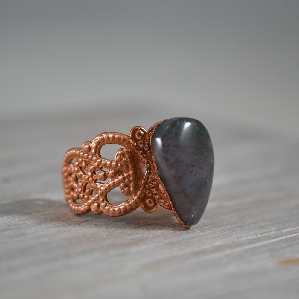 TVD Bloodstone Ornate Copper Ring